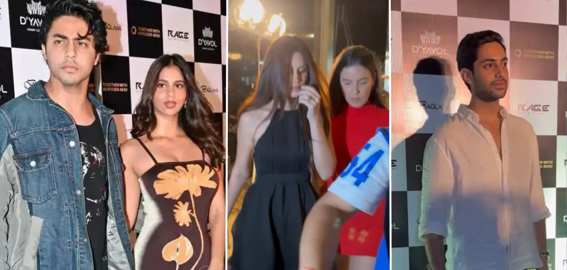 Aryan Khan and Suhana Khan shine at an event in Mumbai, parties with rumored beaus Larrisa Bonesi and Agastya Nanda