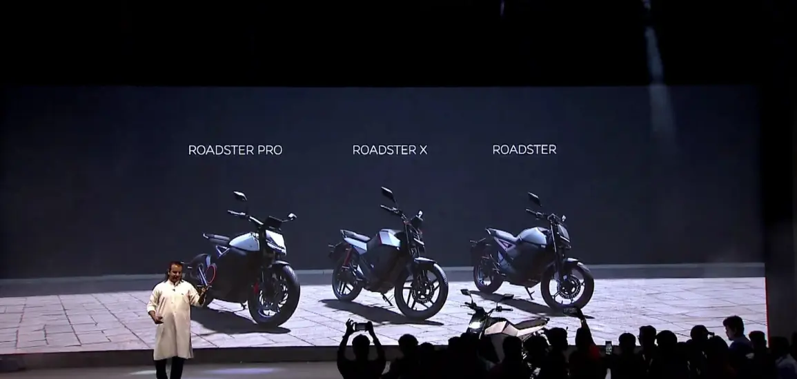 Ola Electric introduces the 'Roadster' line of e-motorcycles, with a starting price of ₹75,000