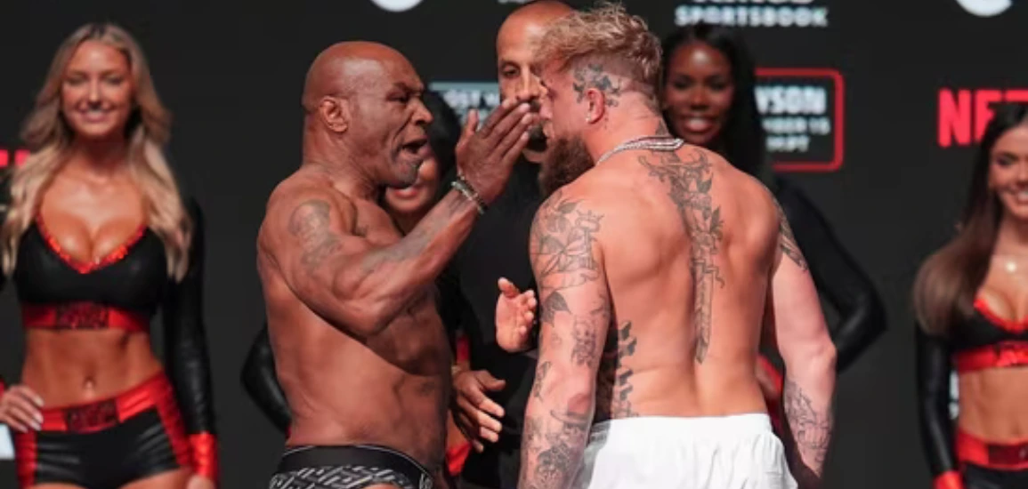 Mike Tyson vs. Jake Paul: Mike Tyson Slaps Youtuber Jake Paul in the final face-off.