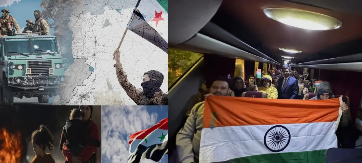 India vacates its citizens from Syria as the rebels take over.