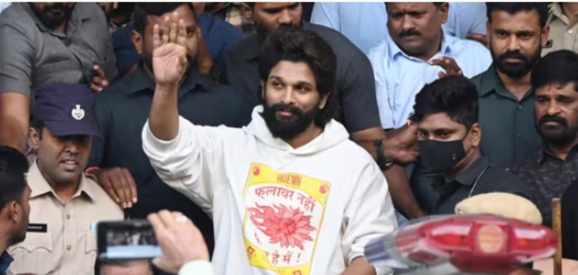 Allu Arjun is back home after interim bail, his first appearance outside the jail.