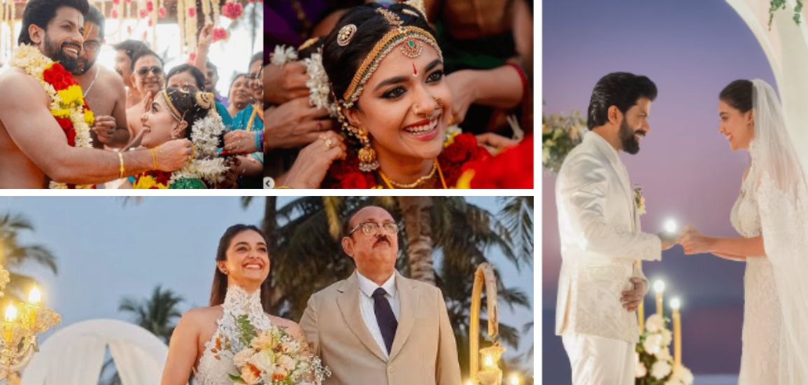 Keerthy Suresh, Antony Thattil, and their dreamy Christian wedding.