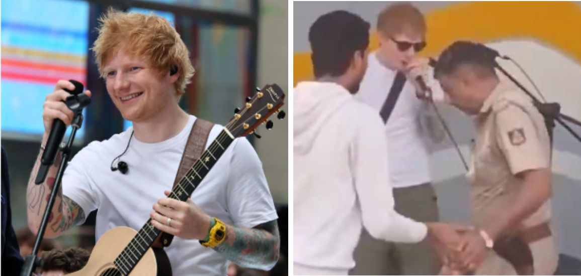 Ed Sheeran’s Surprise Performance on Streets Interrupted by Indian Cops.