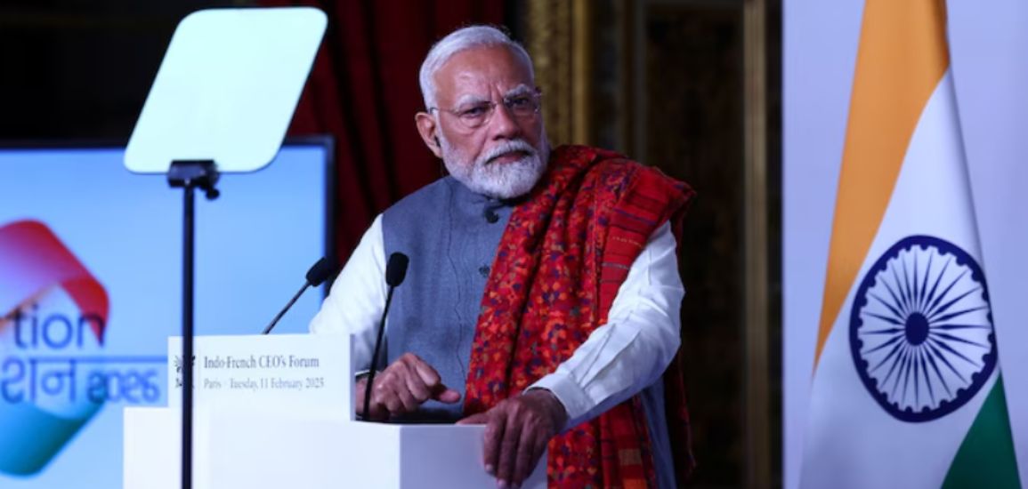 PM Modi at the India-France CEO Forum in Paris.